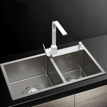 Double Bowl Stainless Steel Kitchen Sink Handmade Thicken Washing Sink