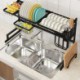 Standing Dish Drying Rack in Black Stainless Steel