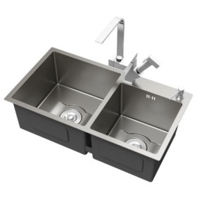 Handmade Thickening Double Bowl Stainless Steel Sink for Kitchen