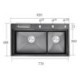 Black Titanium Technology Double Bowl Kitchen Sink Stainless Steel Kitchen Washing Sink