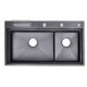 Black Titanium Technology Double Bowl Kitchen Sink Stainless Steel Kitchen Washing Sink