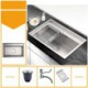 Single Bowl Vegetable Washing Sink in Silver Stainless Steel Kitchen Sink