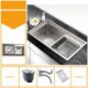 Double Bowl Stainless Steel Silver Kitchen Sink Vegetable Washing Sink