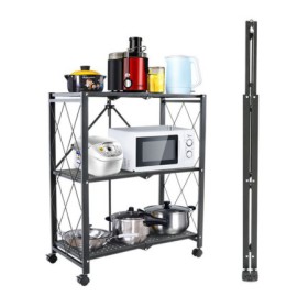 3 Layer Freestanding Foldable Kitchen Storage Rack