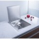 Kitchen Sink Stainless Steel Single Bowl Hidden Kitchen Sink With Folded Faucet