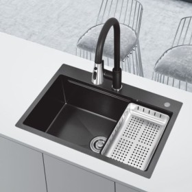 HM7848S Black Single Bowl Kitchen Sink Stainless Steel Kitchen Washing Bowl