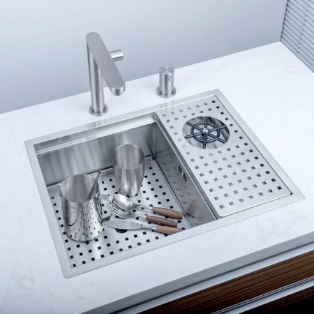 304 Stainless Steel Kitchen Sink with Cup Washer and Drain Board