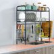 Multifunctional Stainless Steel Storage Rack 2 Layers Black Kitchen Sink Standing Rack