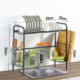 Single Layer Black Kitchen Sink Rack Multifunctional Dishes Drying Rack 00456