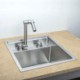 Stainless Steel Invisible Single Bowl Sink Folding Faucet for Kitchen Sink