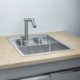 Stainless Steel Invisible Single Bowl Sink Folding Faucet for Kitchen Sink