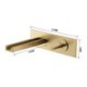 Split Wall Mounted Waterfall Sink Tap with LED Brushed Gold Basin Faucet